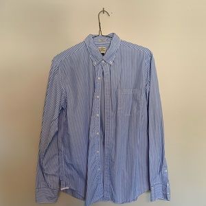 J.Crew Men’s Blue and White Stripped Shirt